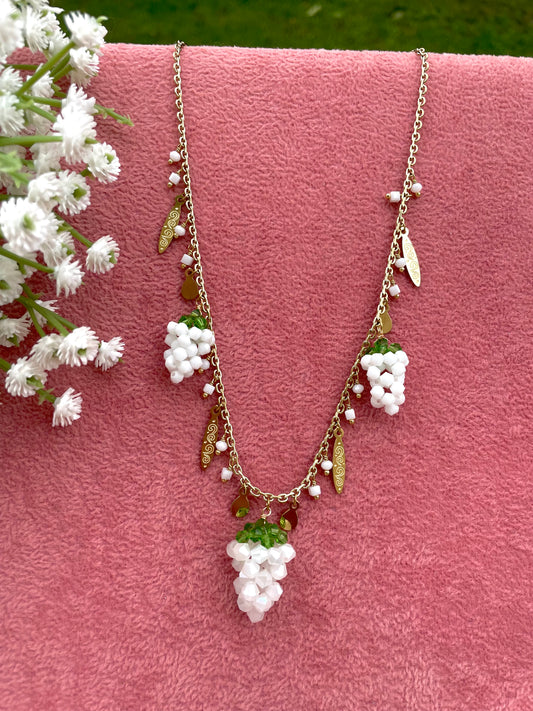 Collier Framboise d’hiver🍓🤍❄️